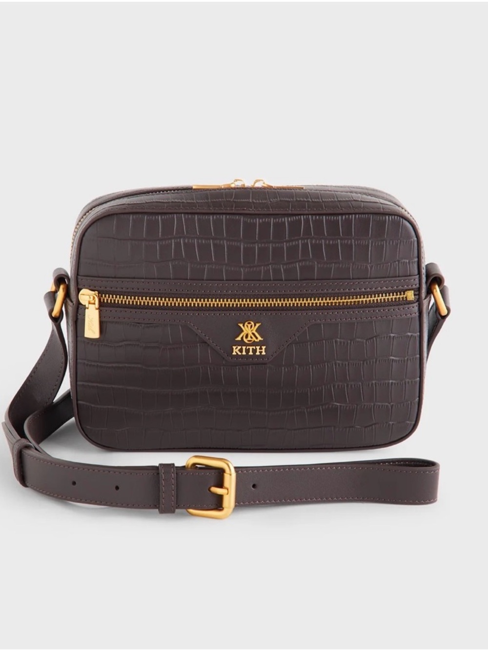 Kith Croc Debossed Leather Camera Crossbody